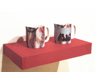Wallpaper Rioting,&amp;nbsp;high fired decal on stoneware mugs,&amp;nbsp;2007 Installation view solo exhibition&amp;nbsp;Lights on up front / Dark down the back,&amp;nbsp;Belltable Arts Centre, Limerick, 2007